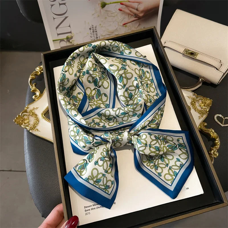 2025 Horse Print Skinny Ribbon Women Scarf Fashoin Hair Hand Wirst Folard Neck Tie Lady Headband Scrunchie Echarpe Silk Scarves