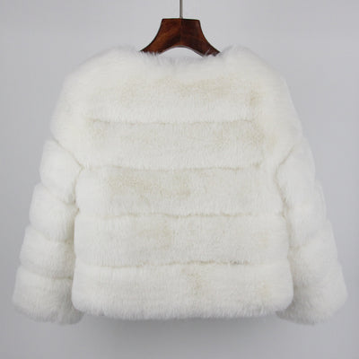 2023 Faux Fur Coat New Luxury Brand Winter Jacket Women Elegant Thick Warm Outerwear Streetwear Fake Fox Rabbit Fur Fashion
