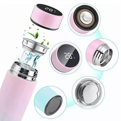 500Ml Bullet Double-Layer Stainless Steel Vacuum Thermos Coffee Tumbler Travel Mug Business Trip Water Bottle Tea Infuser Bottle