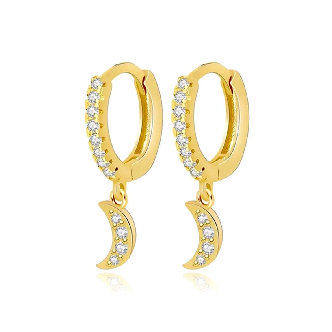 925 Sterling Silver Needle Little Huggies Hoop Earrings for Women Tiny Crystal Zirco Pendant Cartilage Earrings Piercing Jewelry