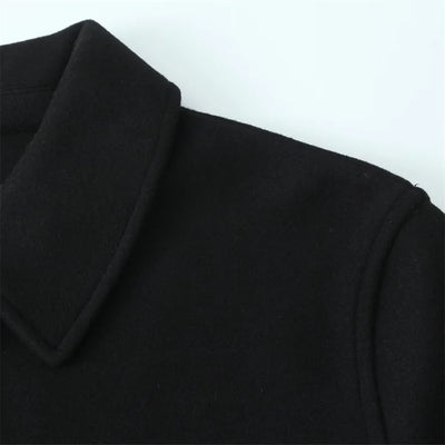 2024 RARF loose single breasted lapel long sleeved short pocket decoration soft coat women's autumn and winter new item