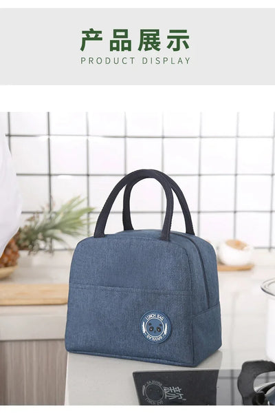 Functional Pattern Cooler Lunch Box Portable Insulated Canvas Lunch Bag Thermal Food Picnic Lunch Bags For Women Kids