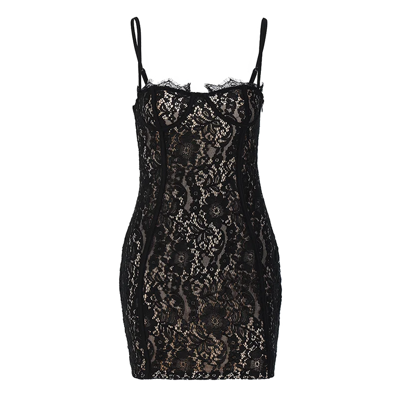 Hugcitar Black Sleeveless Slip Floral Print Sexy Bodycon Slim Mini Prom Dress Summer Women Fashion Y2K Clothes Party Nightclub