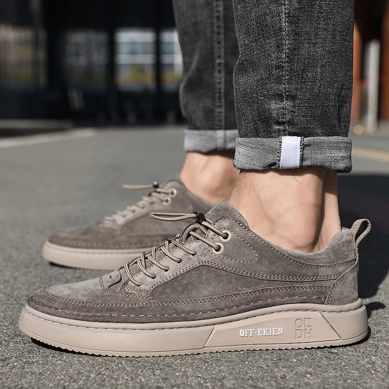 Italian Genuine Leather Casual Shoes White Oxford shoes Mens Sneakers Outdoor Walking Shoes Men's Business casual leather shoes