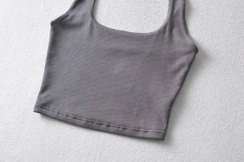 Sexy Women Crop Top 2023 Summer Double Halter Tops Sleeveless Tanks
