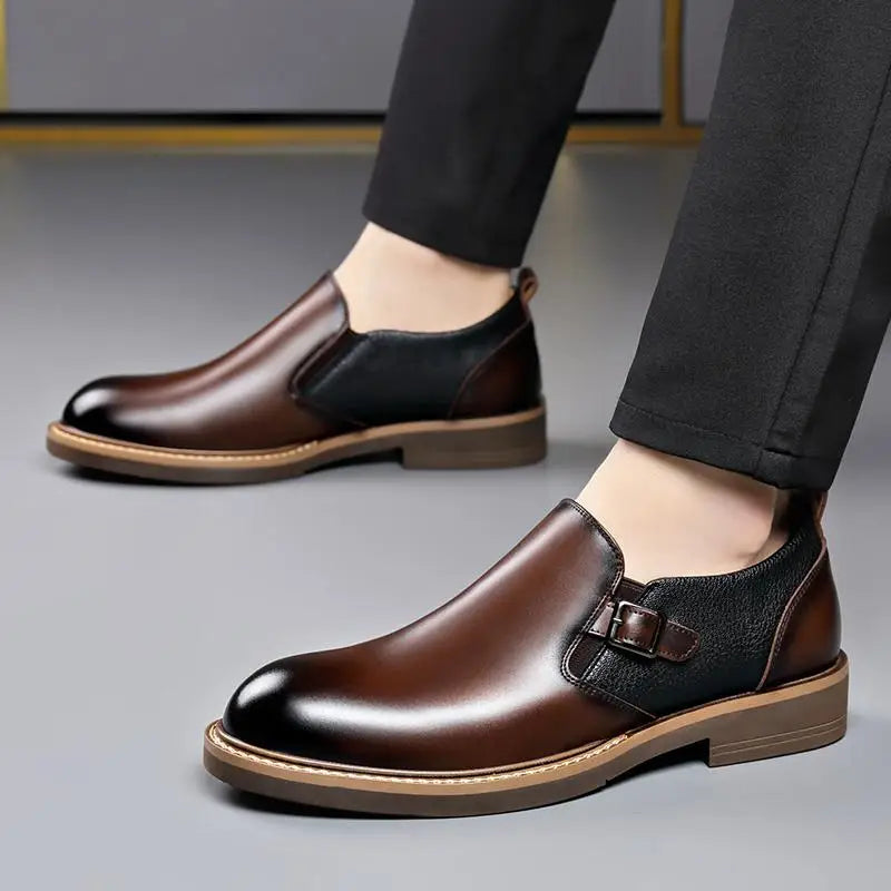 Men's Business Dress Leather Shoes Men's Soft-soled Leather One-pedal 2025 New High-end Casual Shoes Dress for Men Sneakers