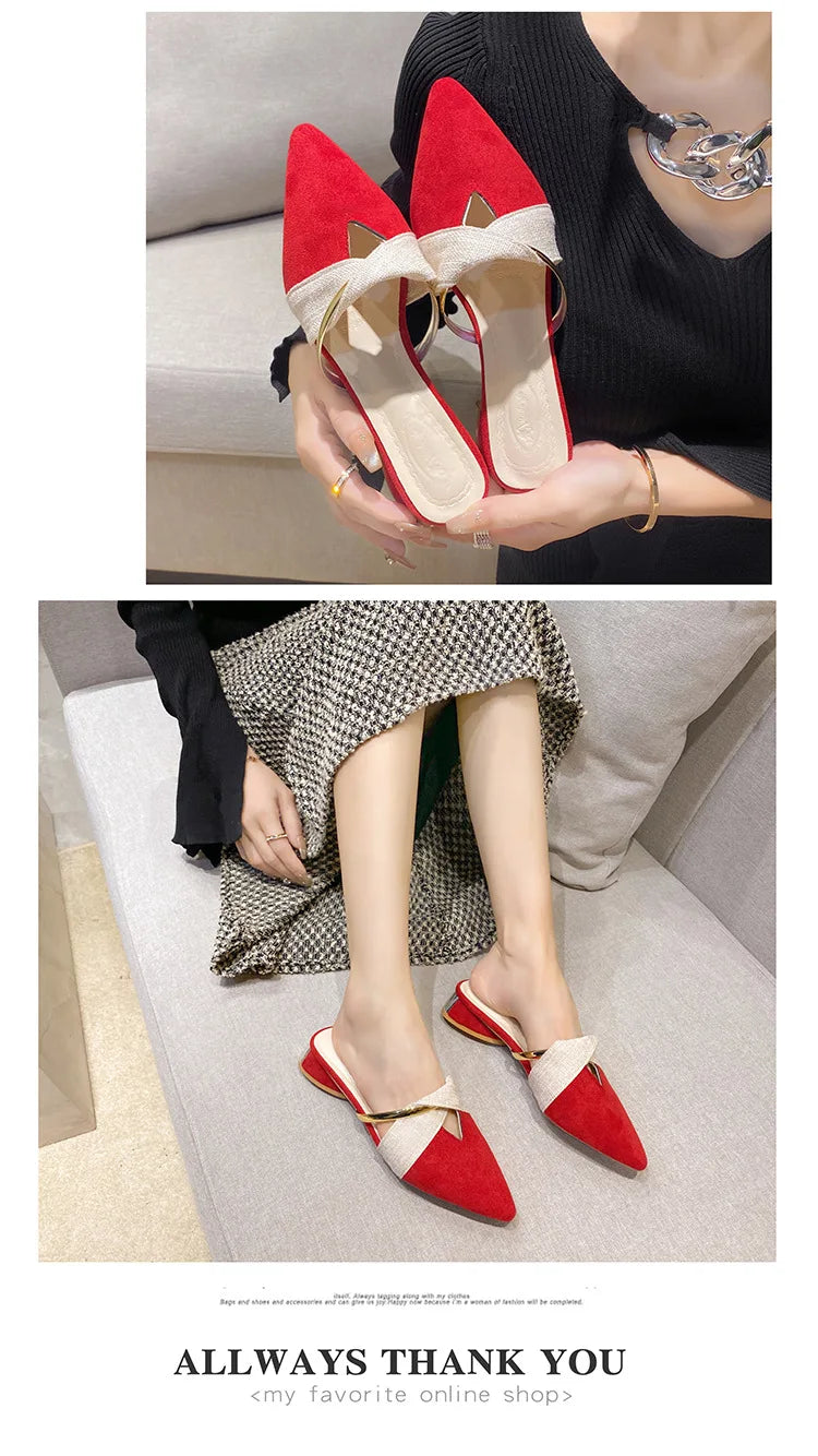 Brand Elegant Heels Summer Women's Shoes Woman Sandals Leisure Slippers Comfortable Open Toe Slip-On Slides