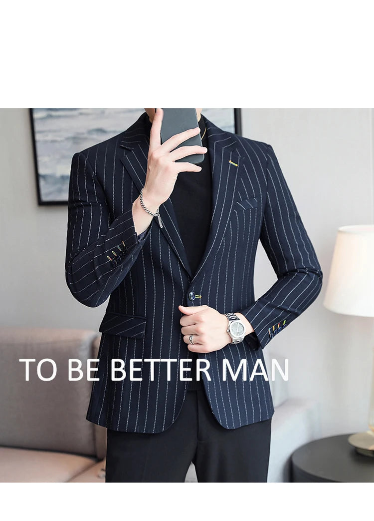 2024 Slim Fit Men's Wedding Casual Suit High-End All-in-One Handsome Two Button Fashion Boutique Single West Coat S-5XL