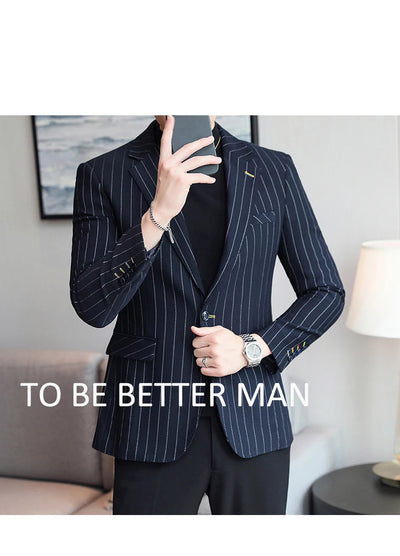 2024 Slim Fit Men's Wedding Casual Suit High-End All-in-One Handsome Two Button Fashion Boutique Single West Coat S-5XL