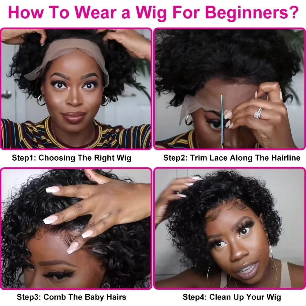5x5 High Density 13x6 Lace Front Wigs Curly Wave Short Bob 13x4 HD Lace Frontal Human Hair 4x4 Closure Wig Brazilian For Women