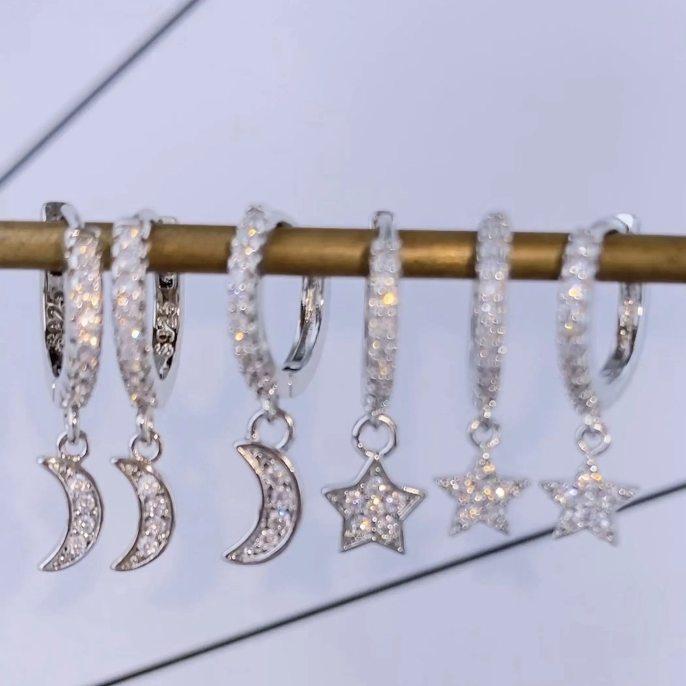 925 Sterling Silver Needle Little Huggies Hoop Earrings for Women Tiny Crystal Zirco Pendant Cartilage Earrings Piercing Jewelry