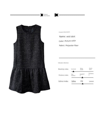 Woolen One piece Dress Women clothing Plus size Fat Mm2024 Autumn and Winter New Age-Reducing High end Western Style Fashion Woolen Vest Dress