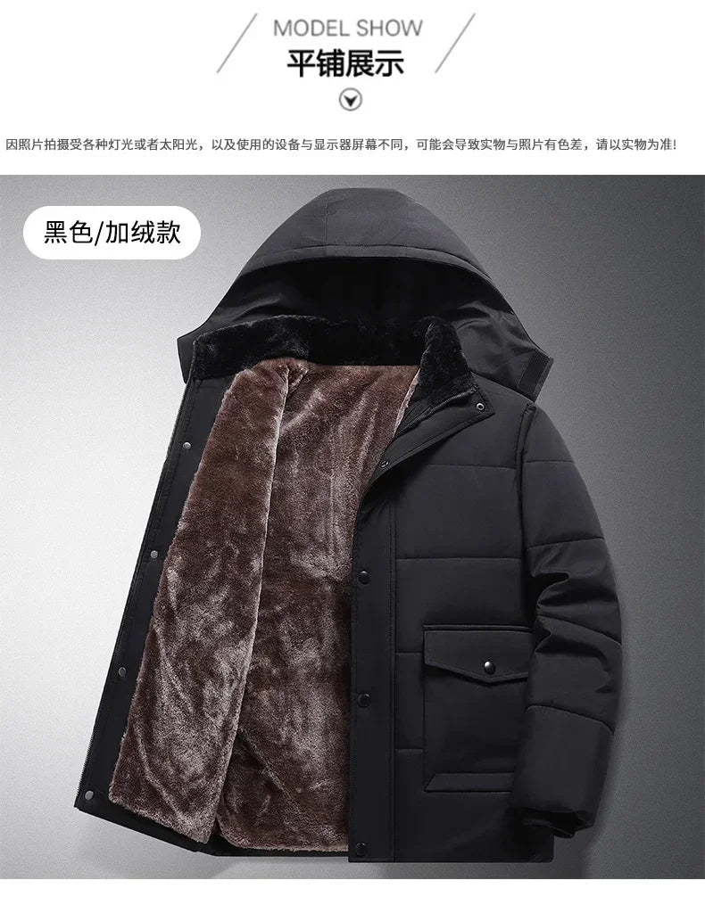 Winter Jacket Men Thicken Warm Parkas Hooded Coat Fleece Man's Jackets High Quality Outwear Jaqueta Masculina Drop Shipping