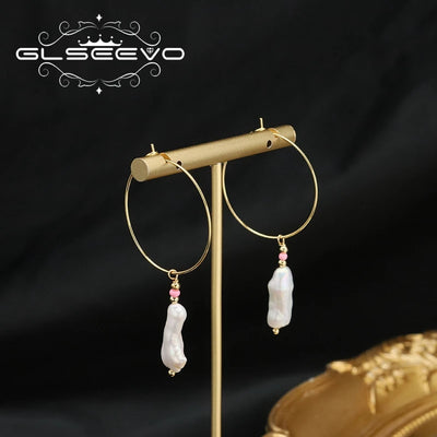 925 Sterling Silver Colorful Tassel Fresh Water Pearl Hoop Earrings Original Design Handmade Womans Luxe Jewelry GE0904