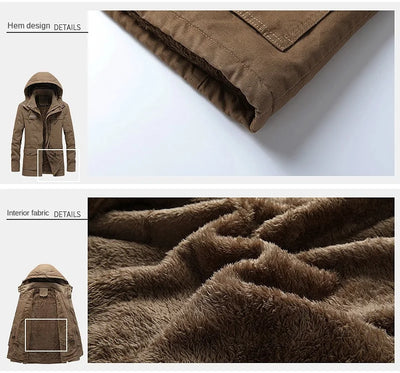 Men's Casual Cotton-padded Jacket Warm Waterproof Crisp High-quality Fabric Comfortable Skin Breathable Wear Resistant Coats