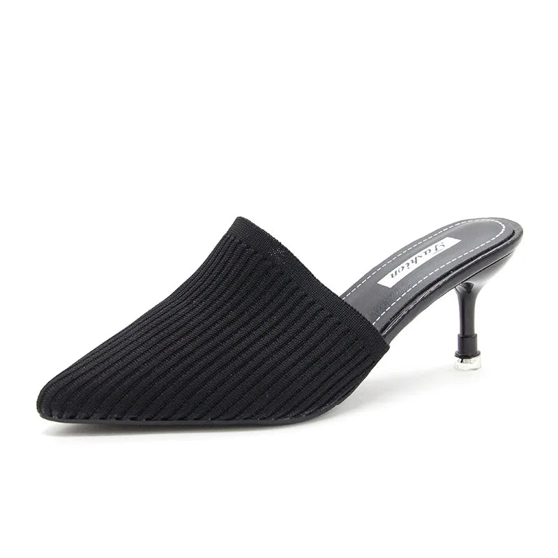 Comemore 2025 New Women's Summer Mules Fashion Female Flipflop Yellow Office Slippers Flat Sandals Women Spring Slides Shoes 43