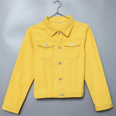 Spring Autumn Women Short Denim Jacket Candy 8 Colors Streetwear Chic Jean Coat Lady Slim Small Outerwear Female casual Tops