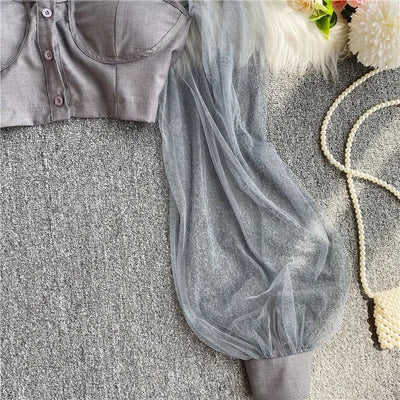 Autumn 2024 Women's Short Shirts Exposed Navels  fashion Sexy Slim Versatile Personalized hanging Neck  Off Shoulder Tops