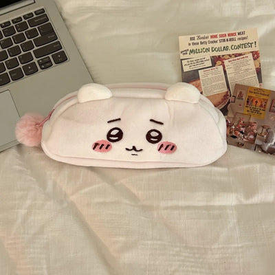 Chiikawa Pencil Case Usagi Hachiware Plush Office School Stationery Pen Bag Portable Cosmetic Bag Girl Boy Students Gifts