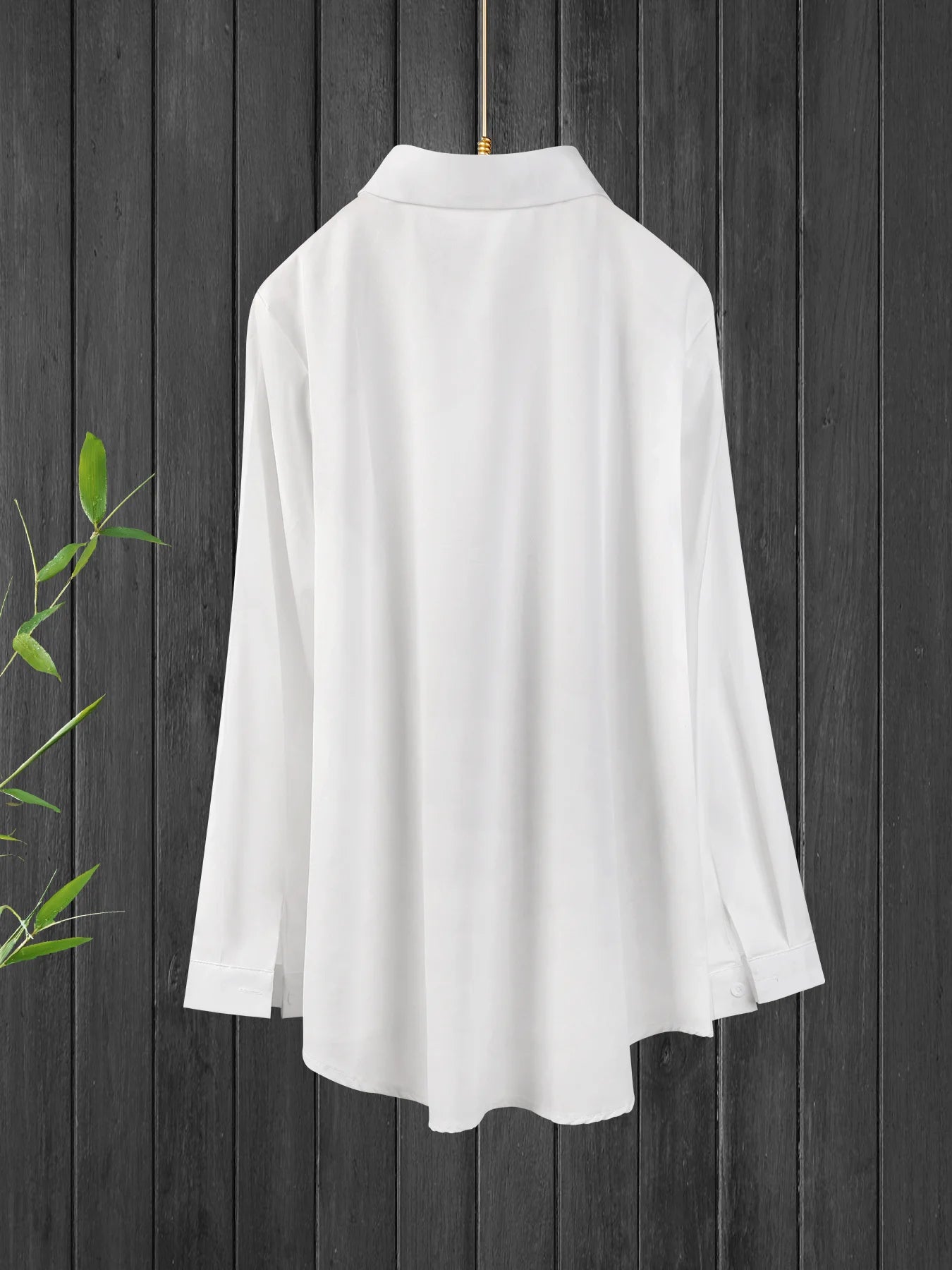 Women's Large Size Shirts White Top Lapel Spring and Summer Thin Travel Essential Single-breasted