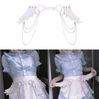 Y2k Style Angel Wing Rivet Waist Belt PU Universal Belt Hot Girl Women Waist Belt for Coat Skirts Jeans Decorative