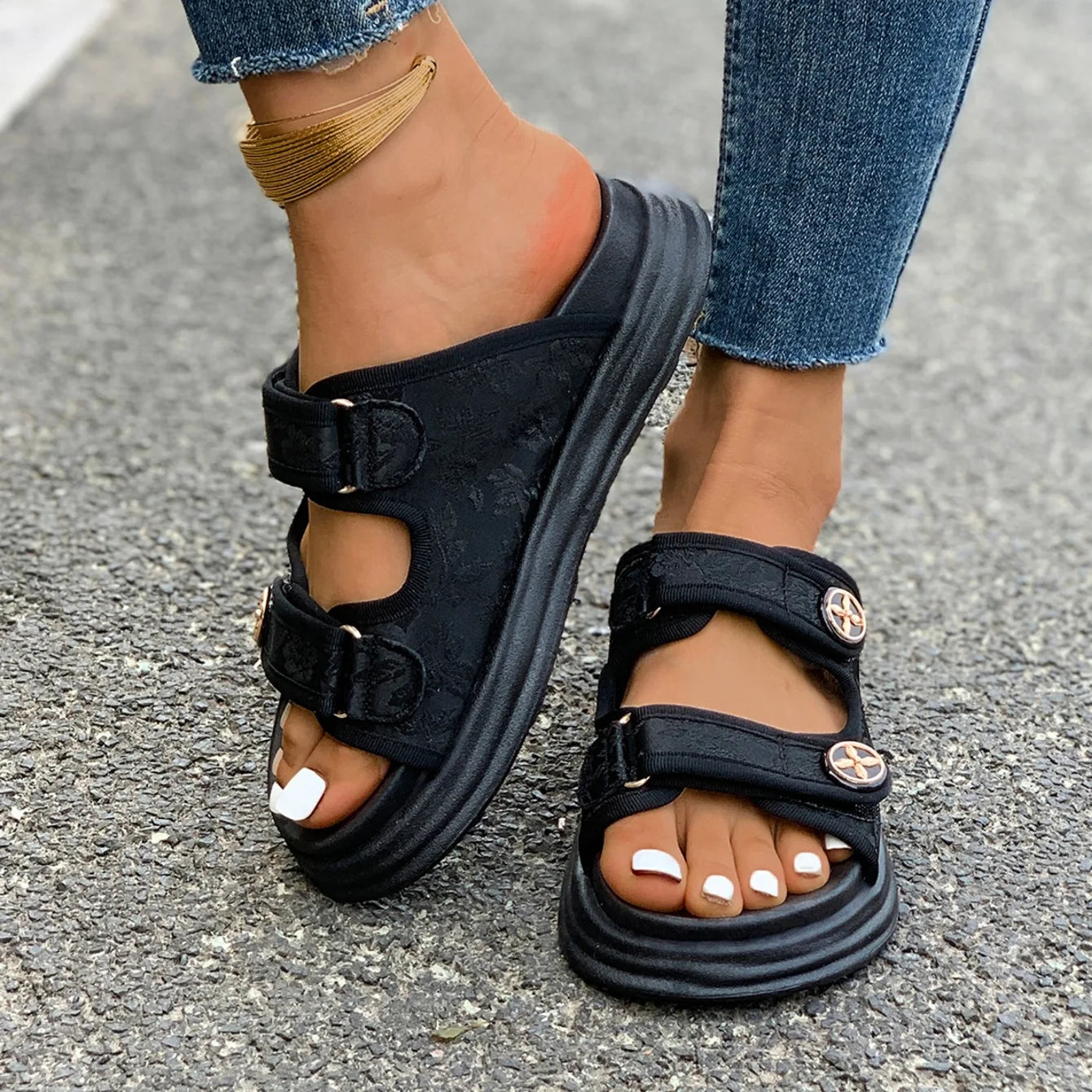 New Women Casual Roman Designer Platform Sandals Flats Summer Outdoor Shoes Beach Comfortable Sandals 2024 Trend Shoes for Women