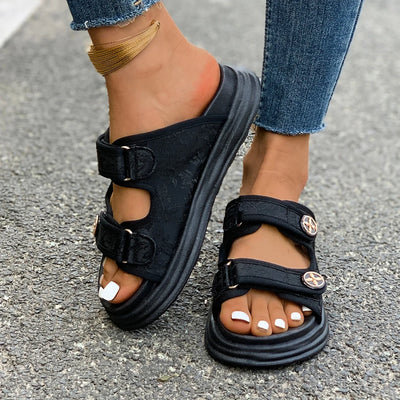 New Women Casual Roman Designer Platform Sandals Flats Summer Outdoor Shoes Beach Comfortable Sandals 2024 Trend Shoes for Women