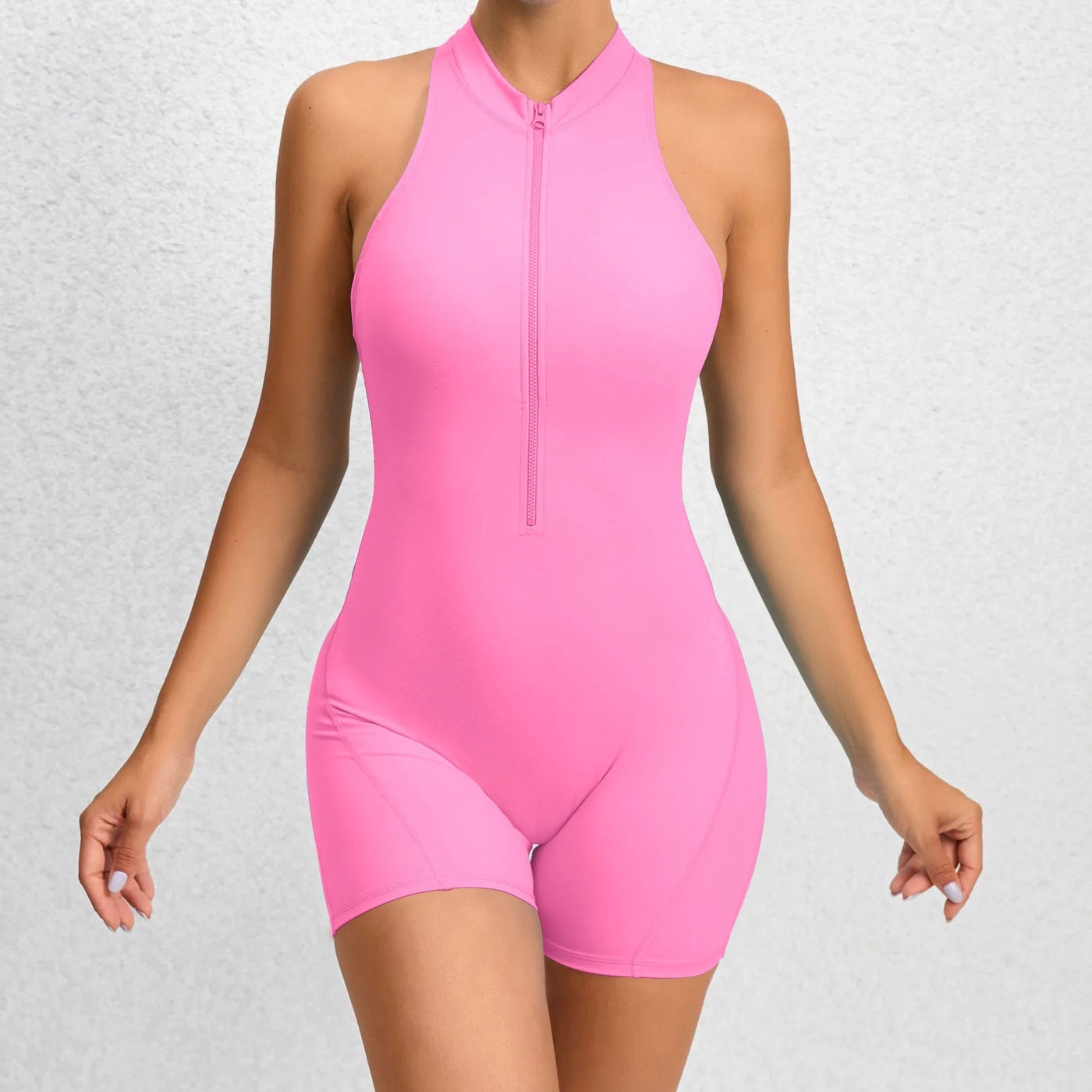 New Zip Up Rompers Scrunch Butt Yoga Sets Sleeveless pants Jumpsuit for Women Fitness Gym Clothing Workout Open Back Sports Suit