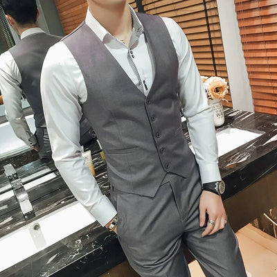 M-5XL Plus Size Men's Slim Fit Mens Suit Vest Casual Suit Vest Man Formal Businss Vests Male Waistcoat Gilet Homme XXXXXL