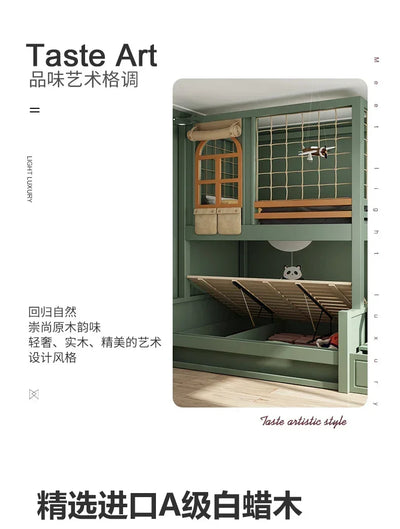 Double Storage Space Children Beds Loft Foldable Bunk Slide Children Beds Design Mueble Infantil Bedroom Furniture