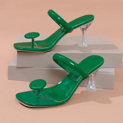 Women Slippers Outdoor Luxury Party Shoes Women 2025 New Summer High Heels Sandals Designer Slippers High Heels Slides Women