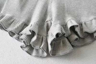 2025 New Summer Ruffled Shorts Fashion Women Y2K Solid Higt Waist Comfortable Loose Short Pants Casual Streetwear Chic Clothing