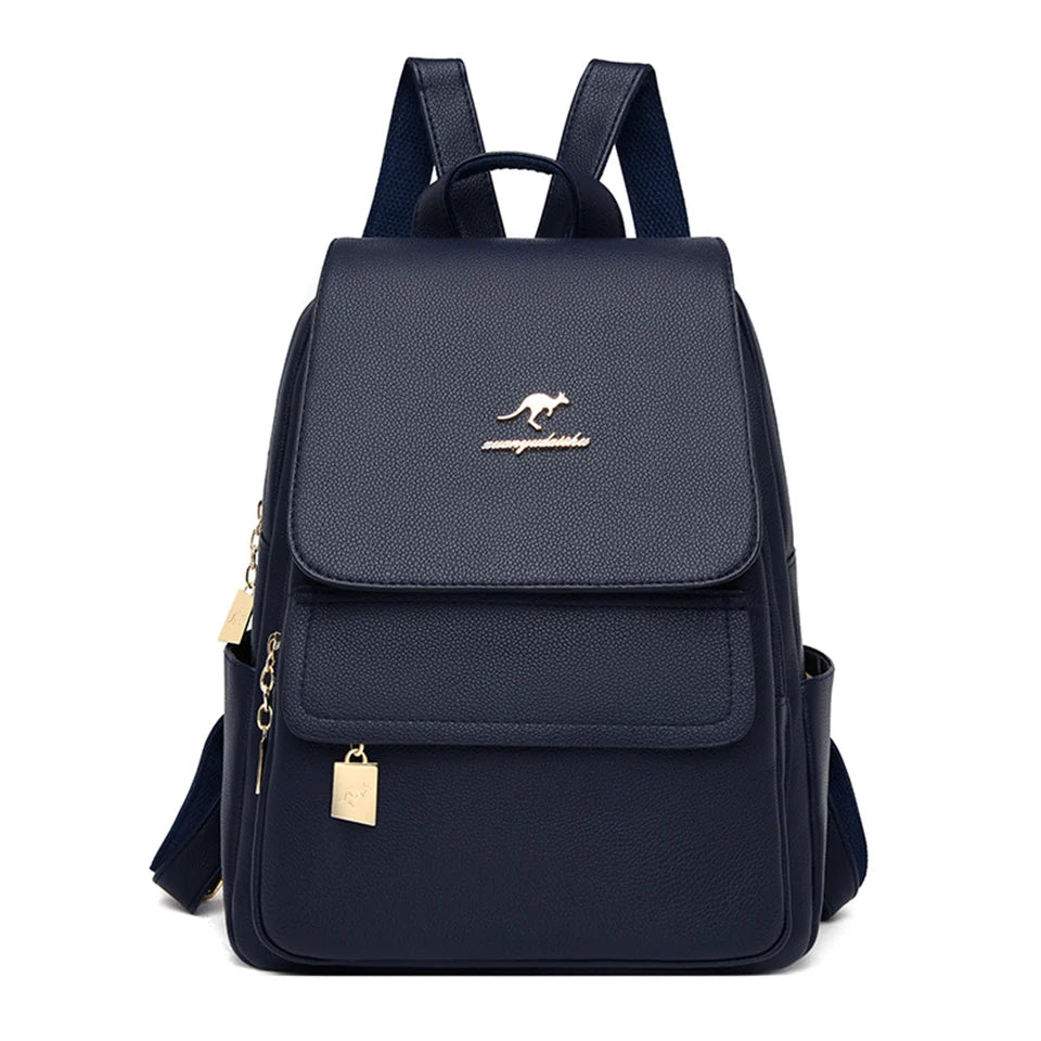 Women High Quality Leather Backpack Large Capacity School Shoulder Bags for Teenage Girls Travel Backpack Designer Sac A Dos