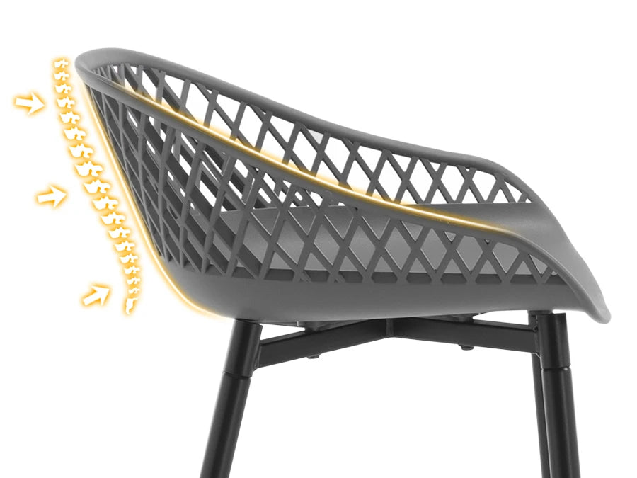 2PCS/CET Plastic Bar Stools Counter Stool with Hollow Backrest  Footrest  High Kitchen Stool for Dining Room  Bar Outdoor Patio