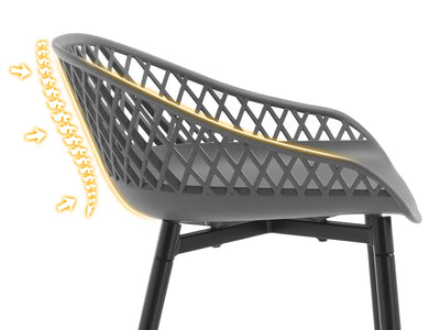 2PCS/CET Plastic Bar Stools Counter Stool with Hollow Backrest  Footrest  High Kitchen Stool for Dining Room  Bar Outdoor Patio