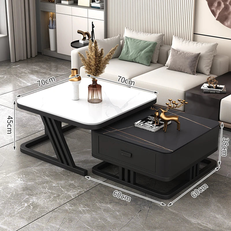 Nordic Aesthetic Coffee Table Living Room Light Luxury Designer Clear Unique Side Table Modern Simple Mesas Bajas Furniture