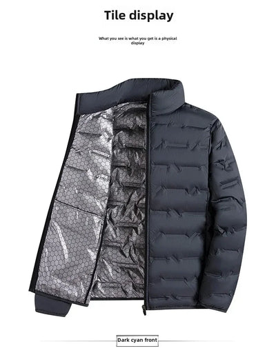 Men Windproof Puffer Jackets Stand Collar Casual Warm Down Coats Male Winter White Down Jacket