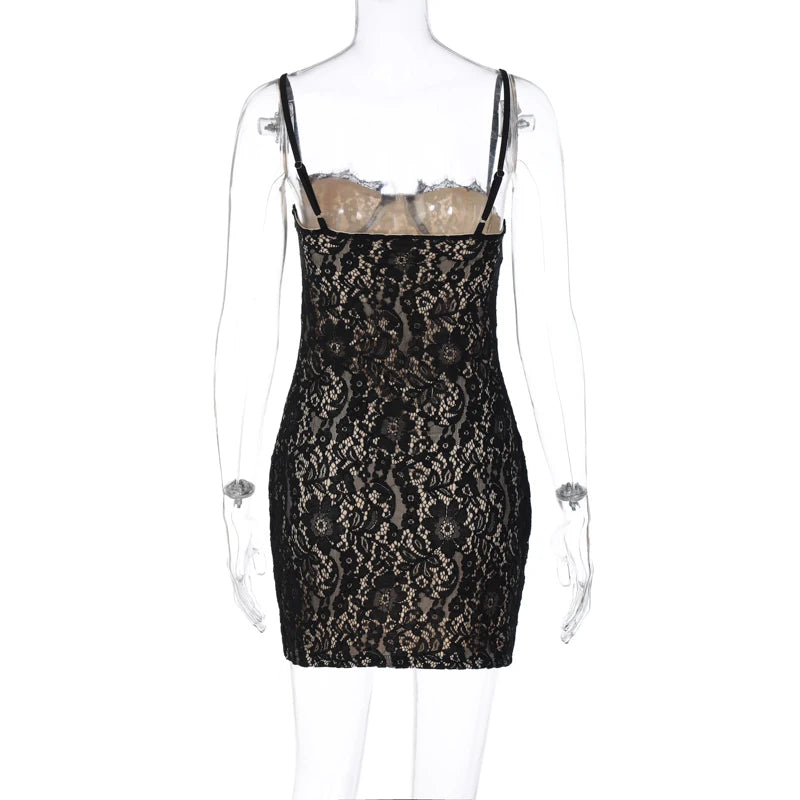 Hugcitar Black Sleeveless Slip Floral Print Sexy Bodycon Slim Mini Prom Dress Summer Women Fashion Y2K Clothes Party Nightclub