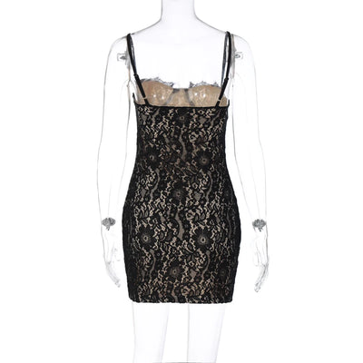 Hugcitar Black Sleeveless Slip Floral Print Sexy Bodycon Slim Mini Prom Dress Summer Women Fashion Y2K Clothes Party Nightclub