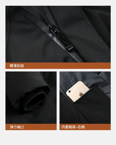 Fashion Men Long Parkas Coat Solid Slim Fit Warm Thicken Jacket Outwear Windproof Coat Hooded Cotton-padded Zipper Windbreaker