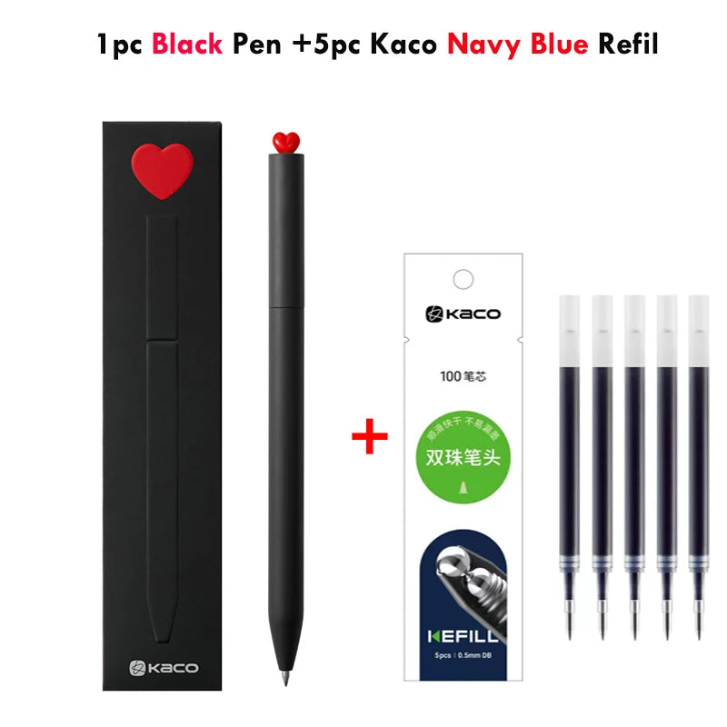 KACO Kawaii Rotate Gel Pens Stationery Caneta 문구용품 0.5MM Black Ink канцелярия Fluent Writing High Capacity for School Office ﻿