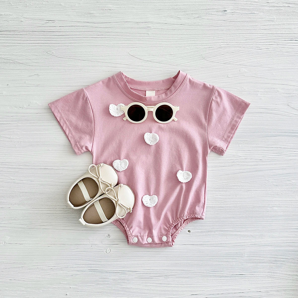 New Summer Infant Short Sleeve Romper Baby Triangle Bodysuit Clothes Baby Girl Jumpsuit Love Cloud Pattern Cartoon Boy 0-18M