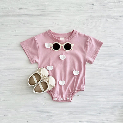 New Summer Infant Short Sleeve Romper Baby Triangle Bodysuit Clothes Baby Girl Jumpsuit Love Cloud Pattern Cartoon Boy 0-18M