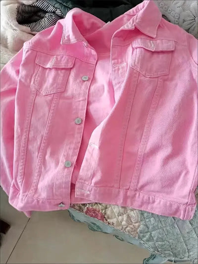 Spring Autumn Women Short Denim Jacket Candy 8 Colors Streetwear Chic Jean Coat Lady Slim Small Outerwear Female casual Tops