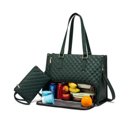 Convenient Commute 2025 New Lunch Bag Women's Insulated Lunch Box Women's Leak-proof Large Purse Diagonal Computer Storage