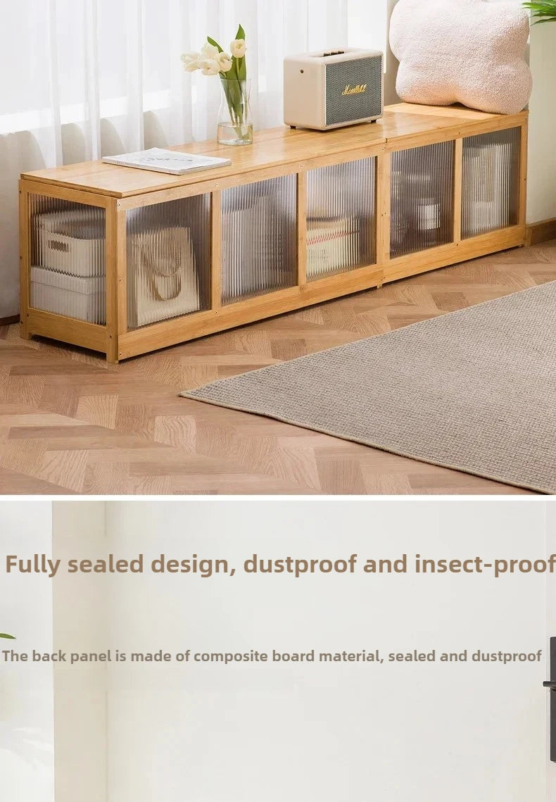 Multi-functional Bay Window Storage Cabinet Bedroom Balcony Low Cabinet Flip Long Tatami Storage Furniture Versatile Organizer
