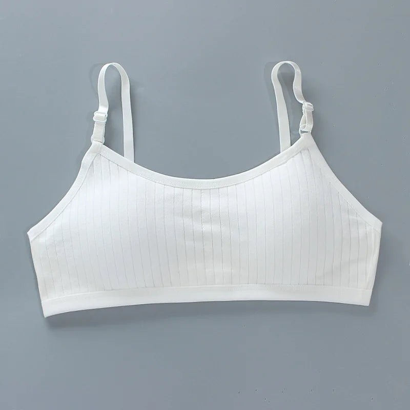 4pcs/Lot Teenage Girls Training Bras Seamless Middle High School Students Vest Bra Kids Children Back Buckle Bra Teens Underwear
