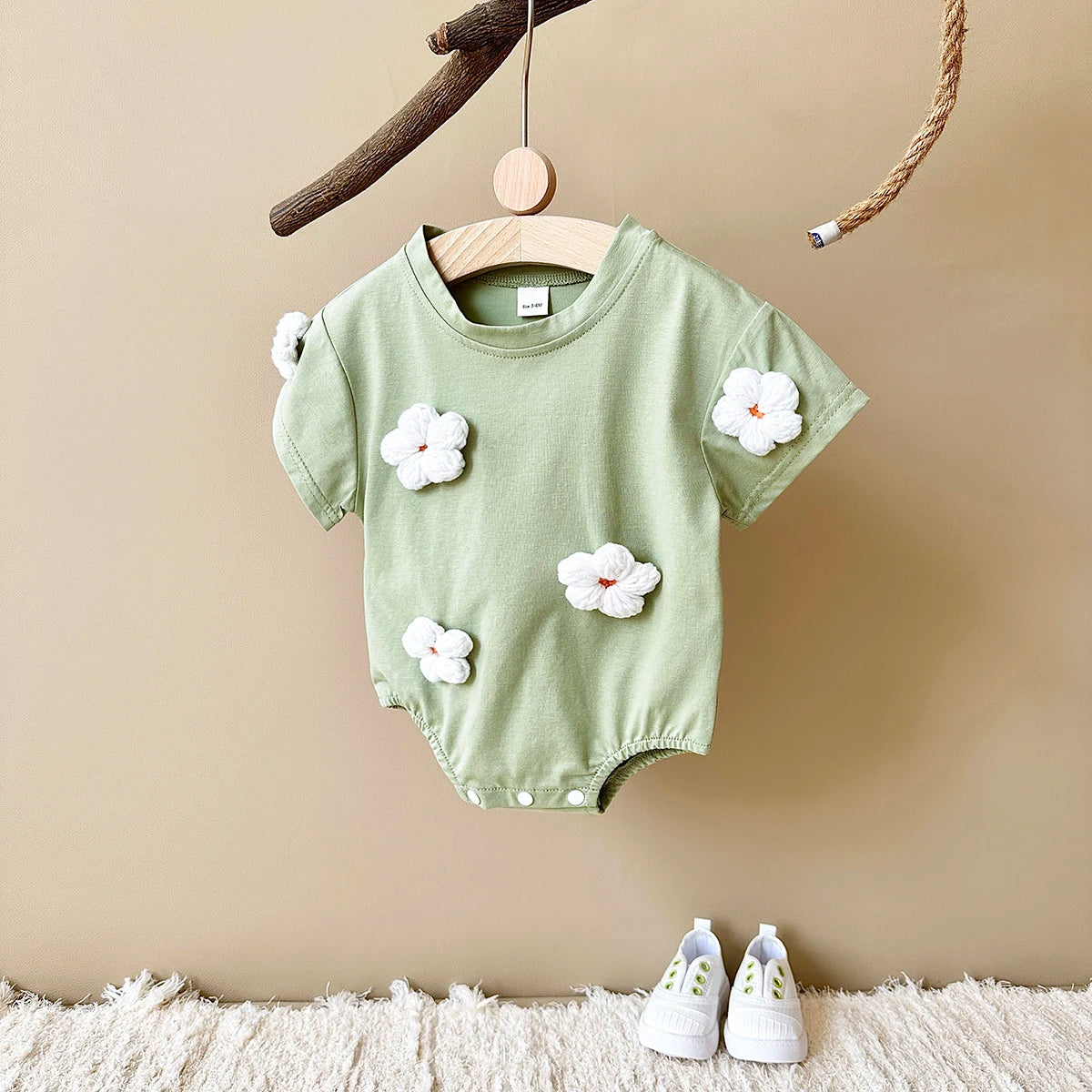 New Summer Infant Short Sleeve Romper Baby Triangle Bodysuit Clothes Baby Girl Jumpsuit Love Cloud Pattern Cartoon Boy 0-18M