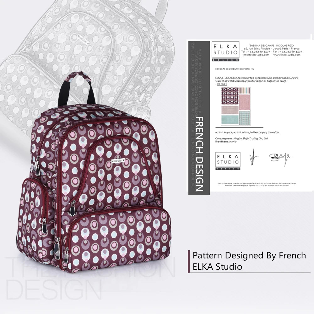 Insular Baby Diaper Bag Multifuntion Nappy Stroller Backpack Maternity Mummy Bag Baby Waterproof Diaper Changing Bag Backpacks