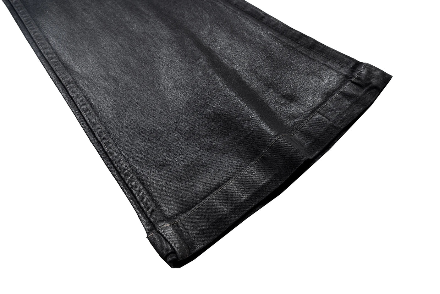 Streetwear Black Wax Leather Strecth Jeans for Men Ropa Hombre Baggy Y2k Flare Pants Oversized Straight Denim Trousers